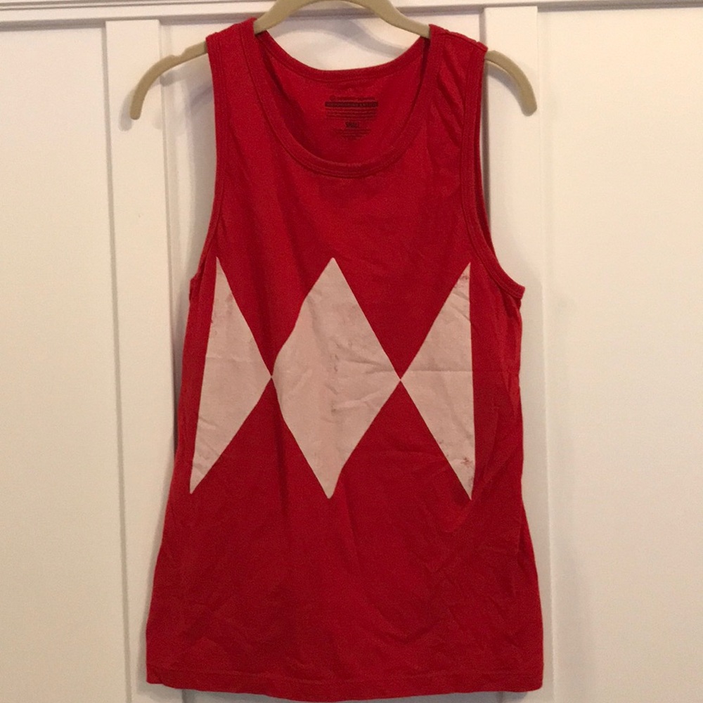 Design by humans red power ranger tank top